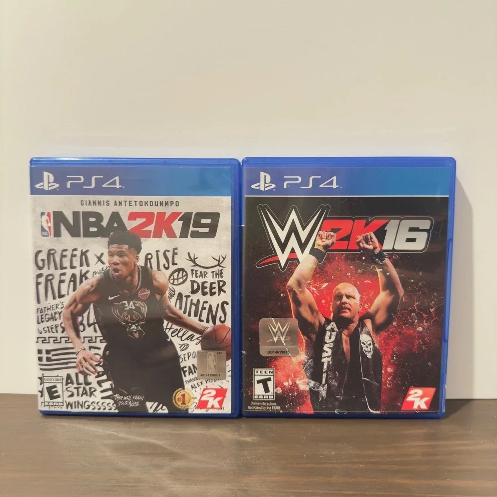 PS4 Sports Game Bundle NBA 2K19 Giannis WWE 2K16 Stone Cold Steve Austin Lot